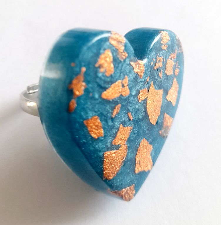 Anillo corazón turquesa
