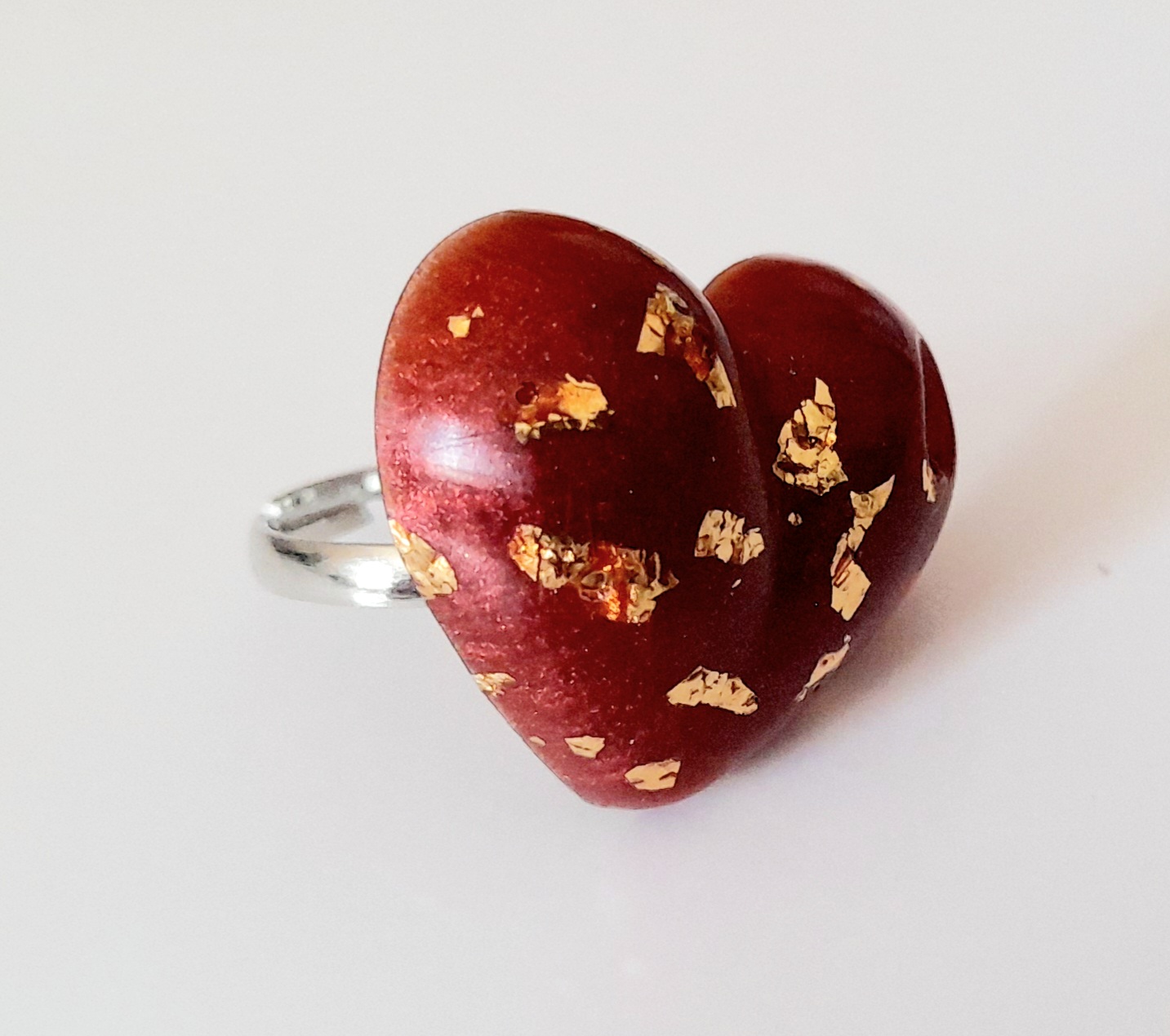 Anillo corazón regulable