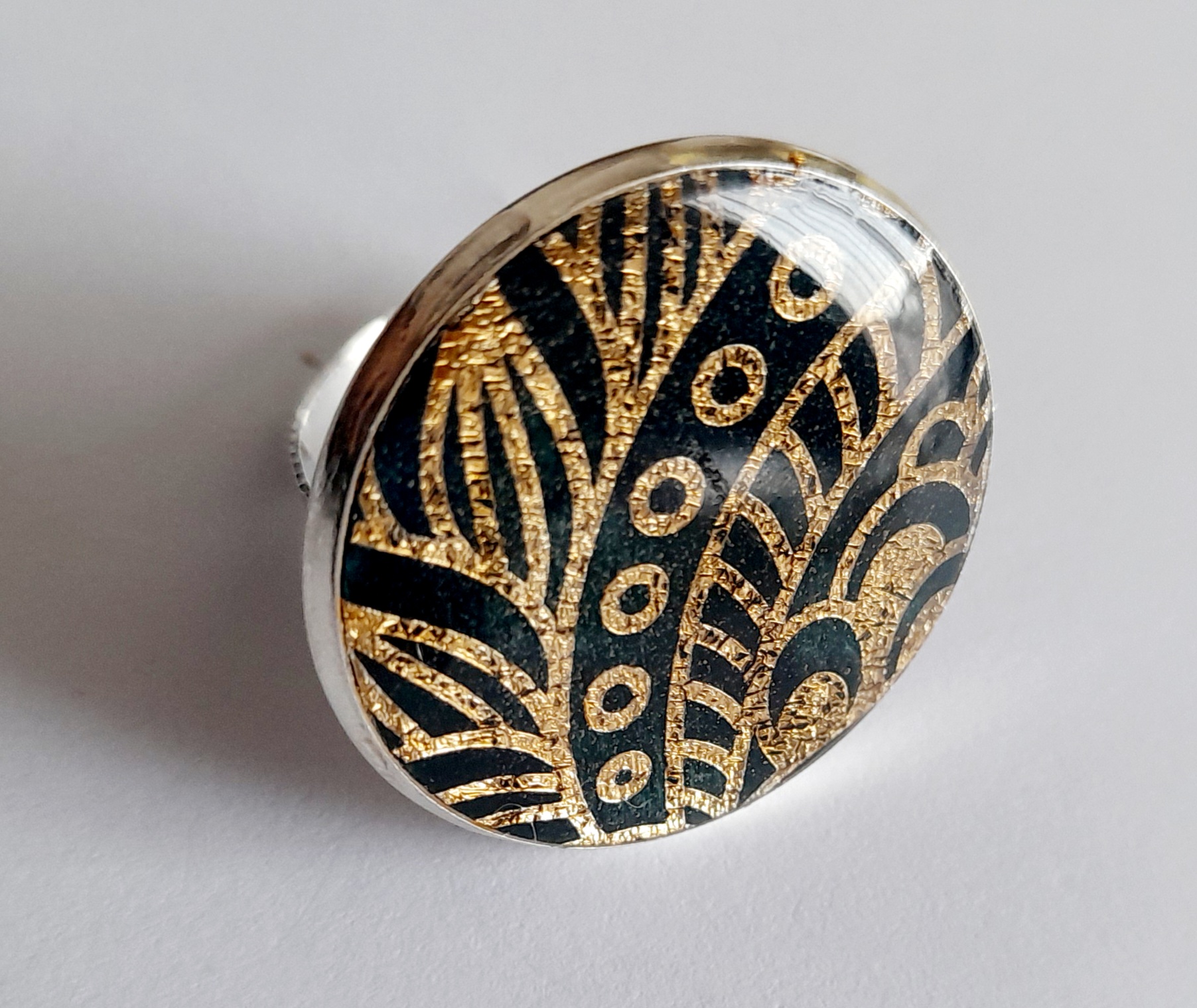 Anillo resina verde