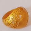 anillo resina 3d flores dorado o plateado