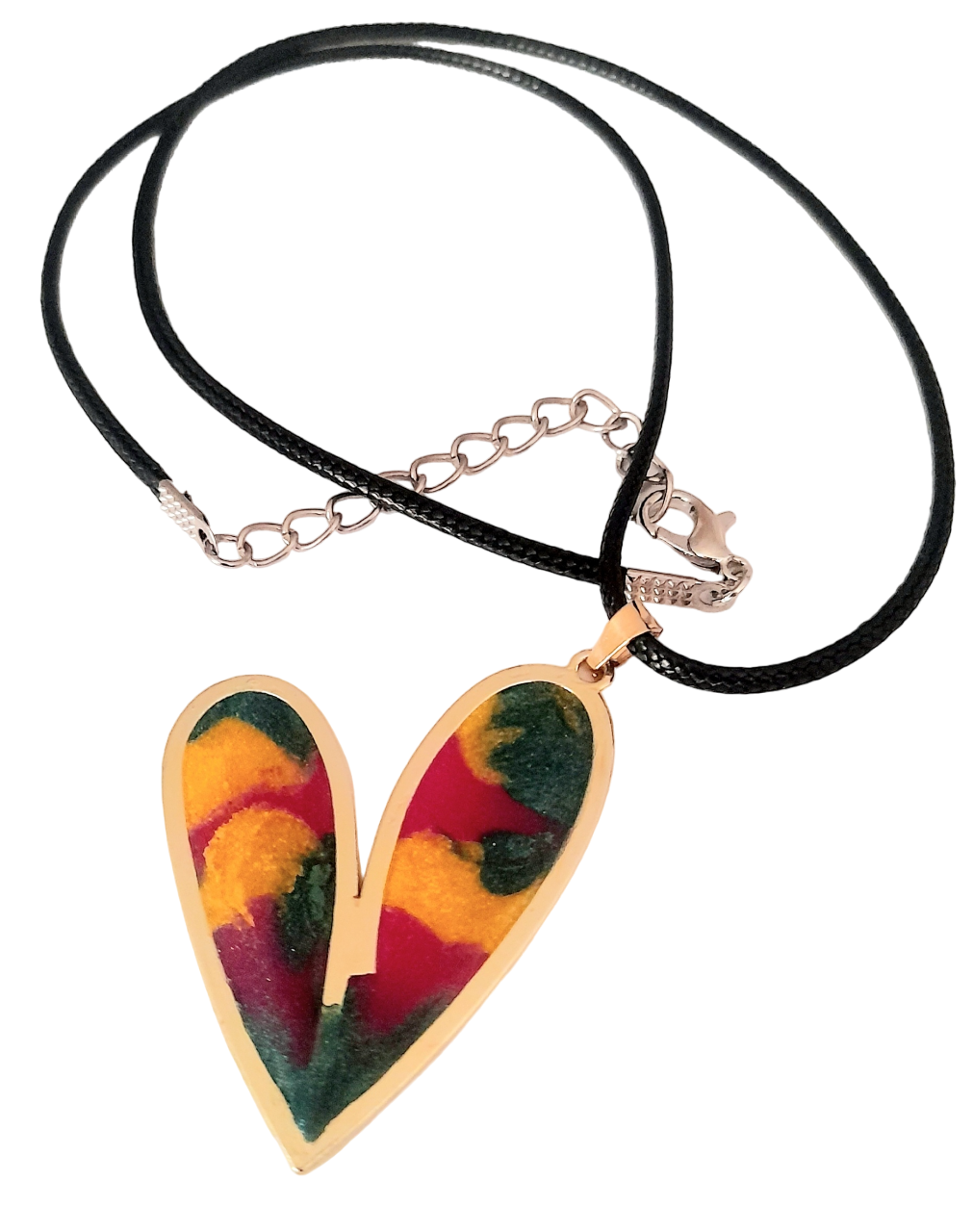 collar corazon marmoleado