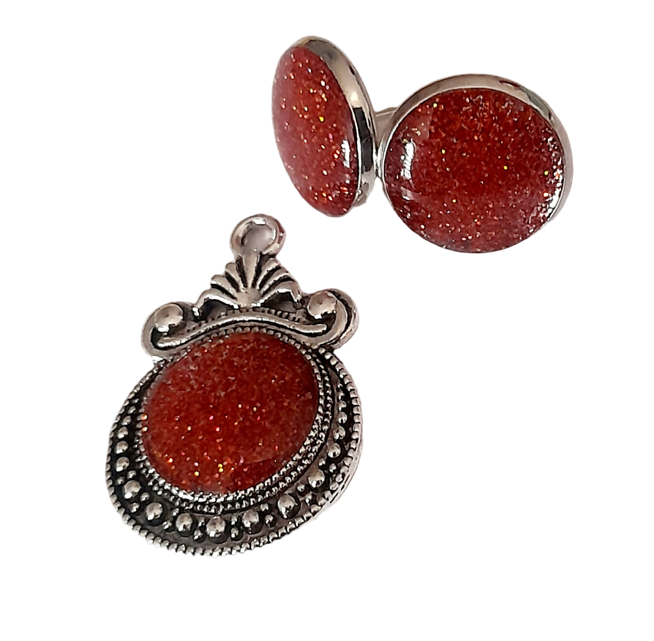 CONJUNTO BRILLOS COBRE