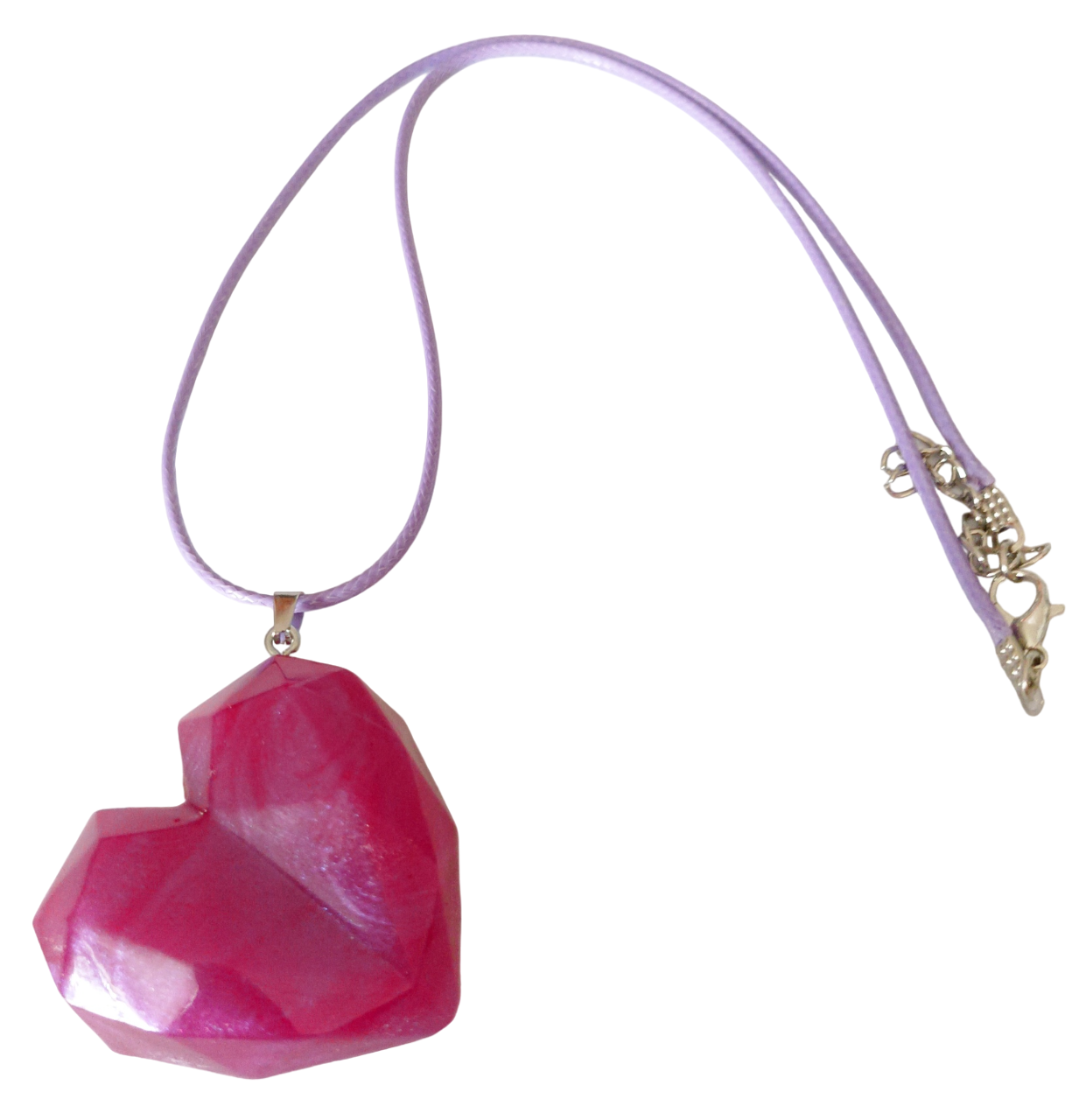 collar corazon geometrico