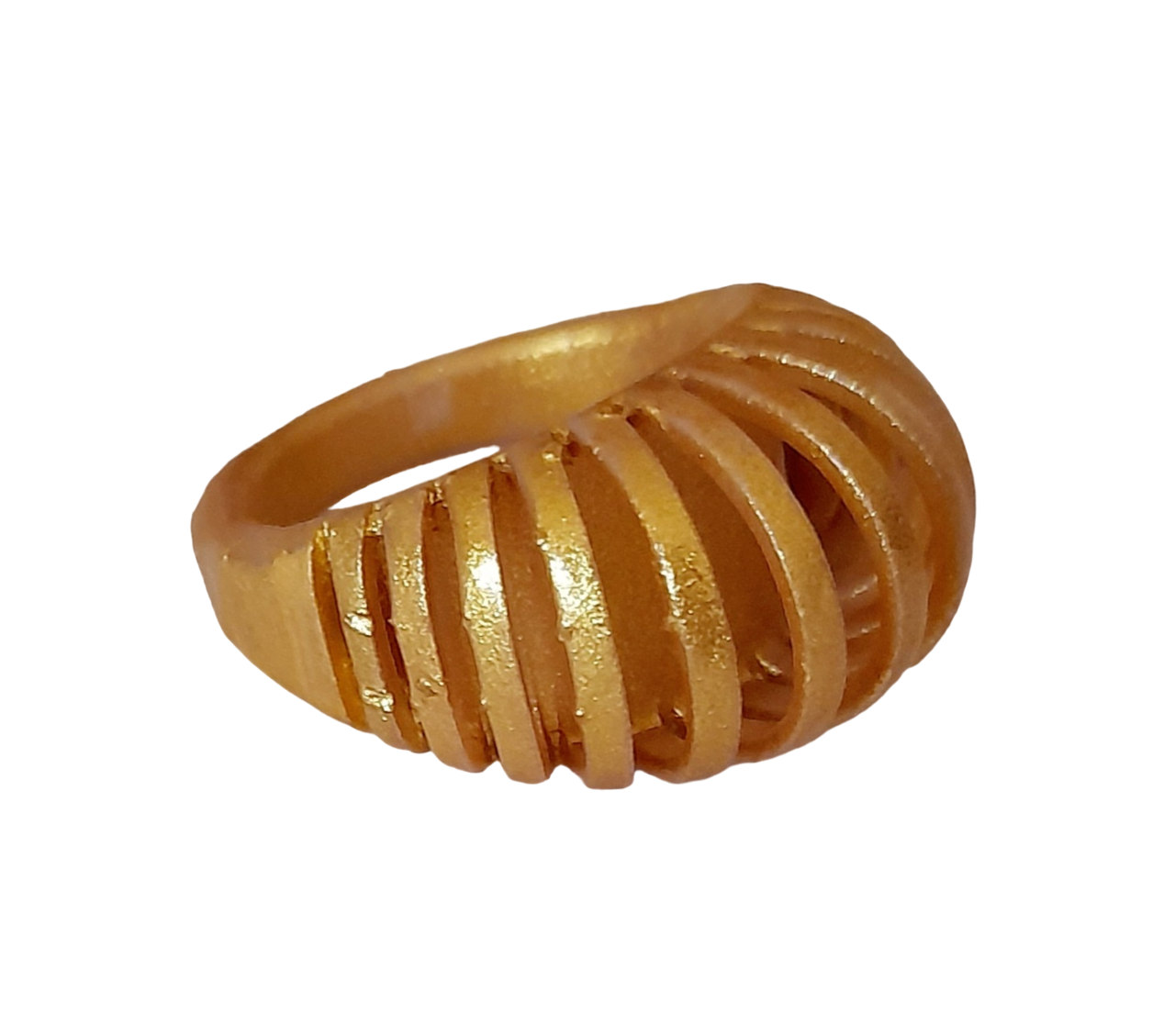 Anillo resina 3d dorado