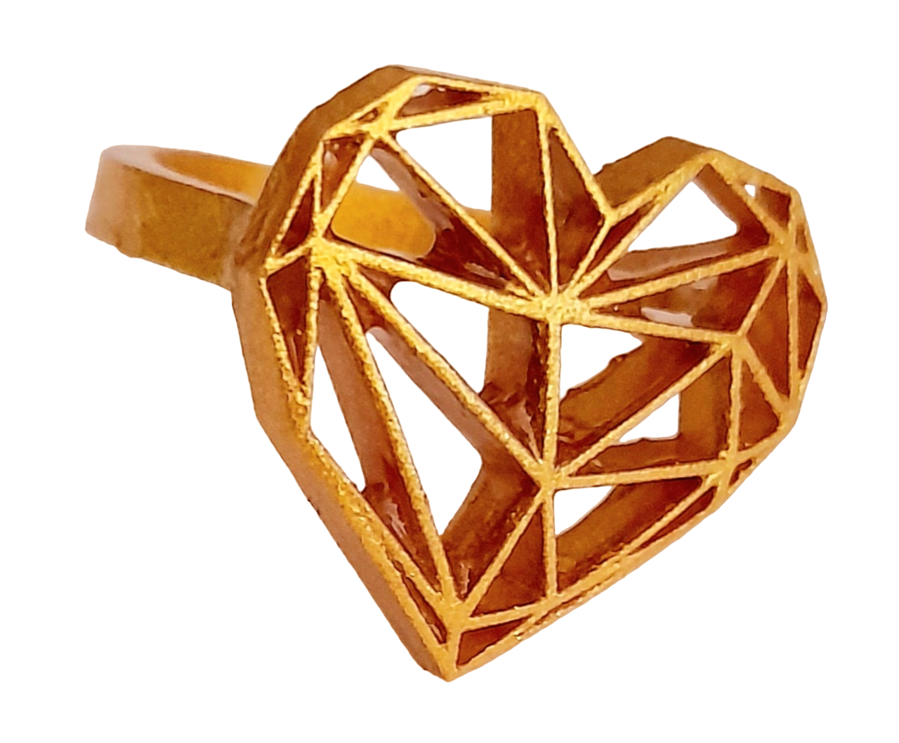 anillo resina 3d dorado