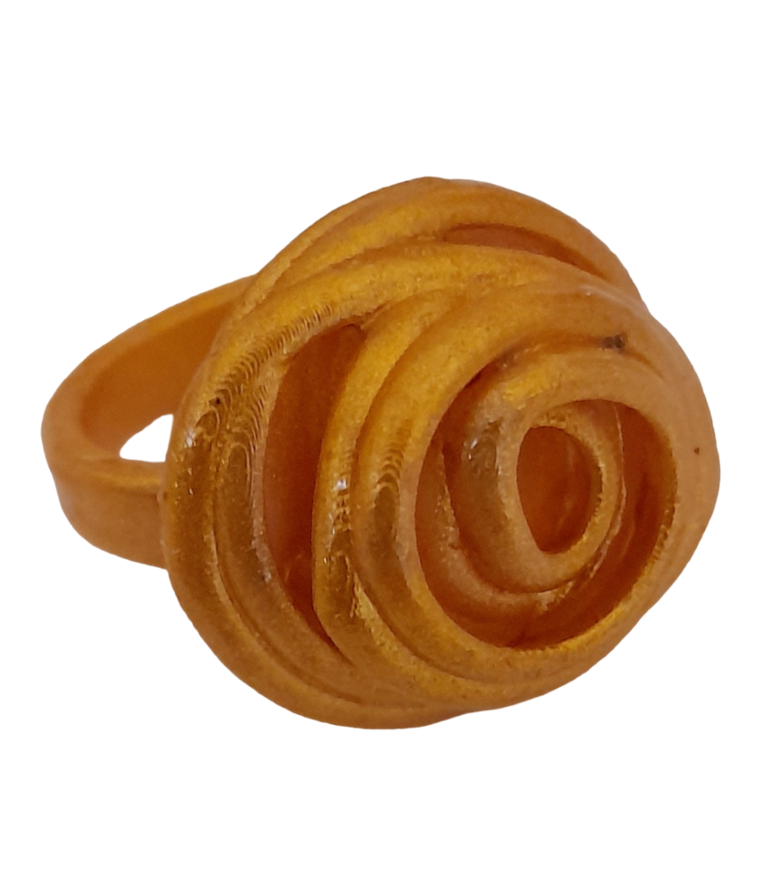 Anillo resina 3d dorado