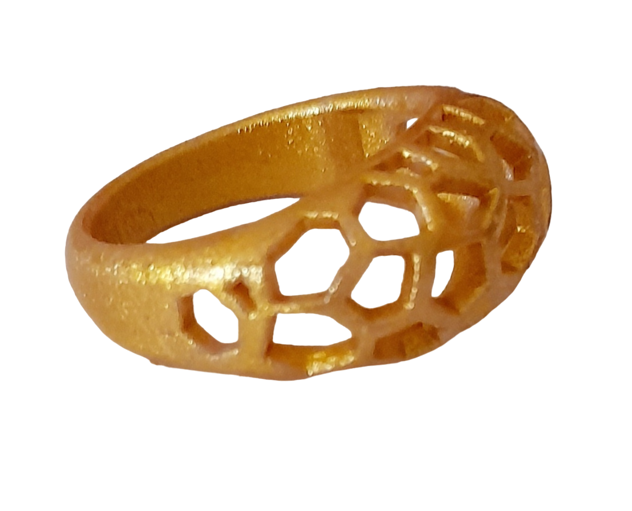 Anillo 3d resina dorado