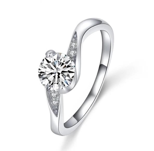 Anillo De Compromiso Plata 925 Elegante