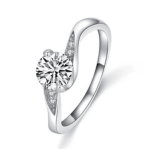 Anillo De Compromiso Plata 925 Elegante 