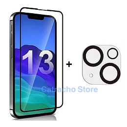 Lámina De Vidrio Pantalla y Cámara Para iPhone 13 