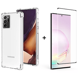 Carcasa Transparente Para Samsung Note 20 + Lámina de Vidrio
