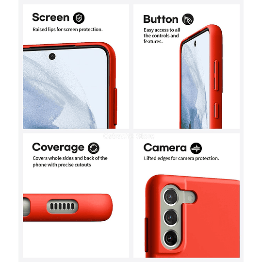 Carcasa De Silicona Para Samsung S21 FE + Lámina 