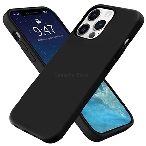 Carcasa De Silicona Para iPhone 14 Pro-Negro