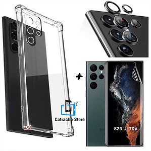 Carcasa Transparente Para Samsung S23 Ultra + Laminas