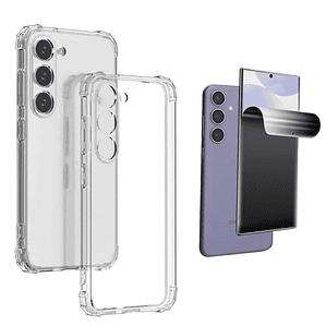 Carcasa Transparente Para Samsung S24 Fe + Hidrogel Anti Espía Matte