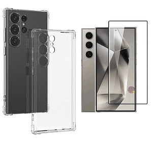 Carcasa Transparente Para Samsung S24 Ultra + Lamina Vidrio