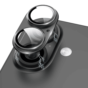 Lámina Cámara Aluminio Para iPhone 16 /16 Plus-Negro