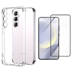 Carcasa Transparente Para Samsung S24 Fe + Lamina de Vidrio