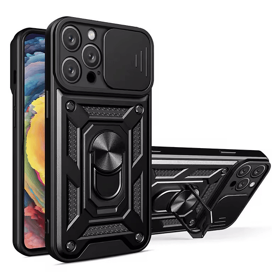 Carcasa Armor Con Anillo Para iPhone 16 Pro + Lamina