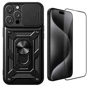 Carcasa Armor Anillo Para iPhone 15 Pro Max + Lamina