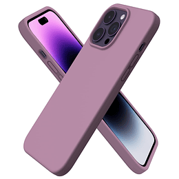 Carcasa Silicona Para iPhone 14 Pro Max-Purpura Claro