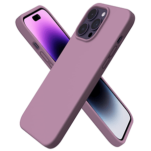 Carcasa de Silicona Para iPhone 14 Pro-Purpura Claro