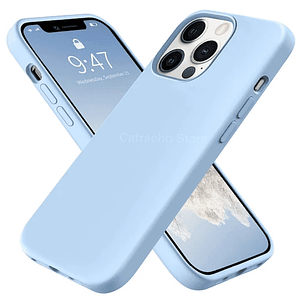 Carcasa de Silicona Para iPhone 14 Pro Max-Azul Cielo