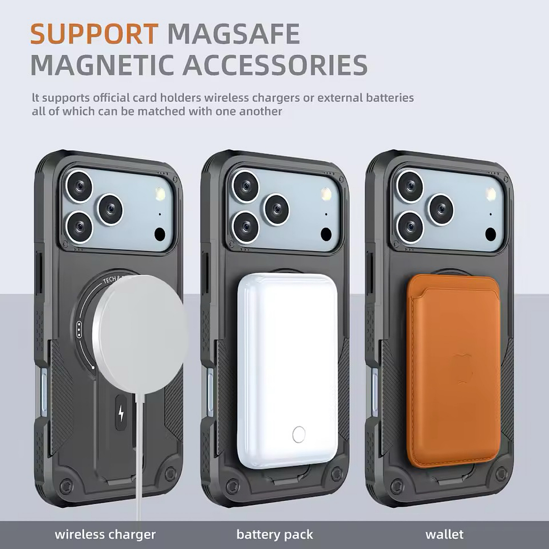 Carcasa Con Magsafe/soporte Para iPhone 17 Pro Max 4