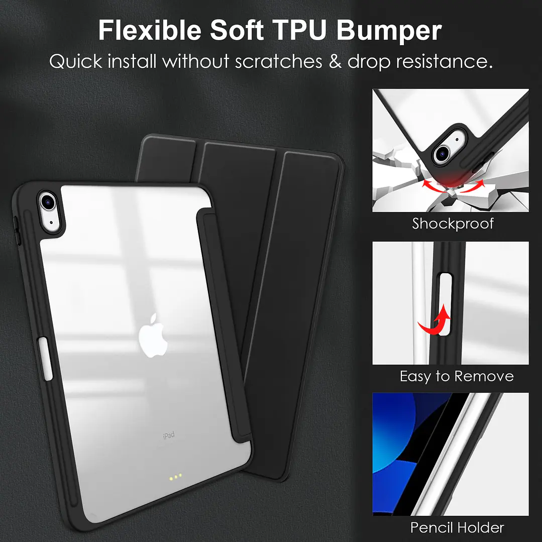 Funda Smart Cover Clear Para iPad A16-2025/decima 10.9 4