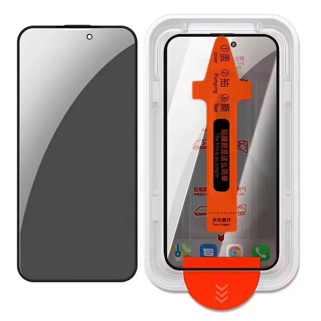 Lamina Vidrio Anti Espia Para iPhone 18 Pro-kit Instalacion 1