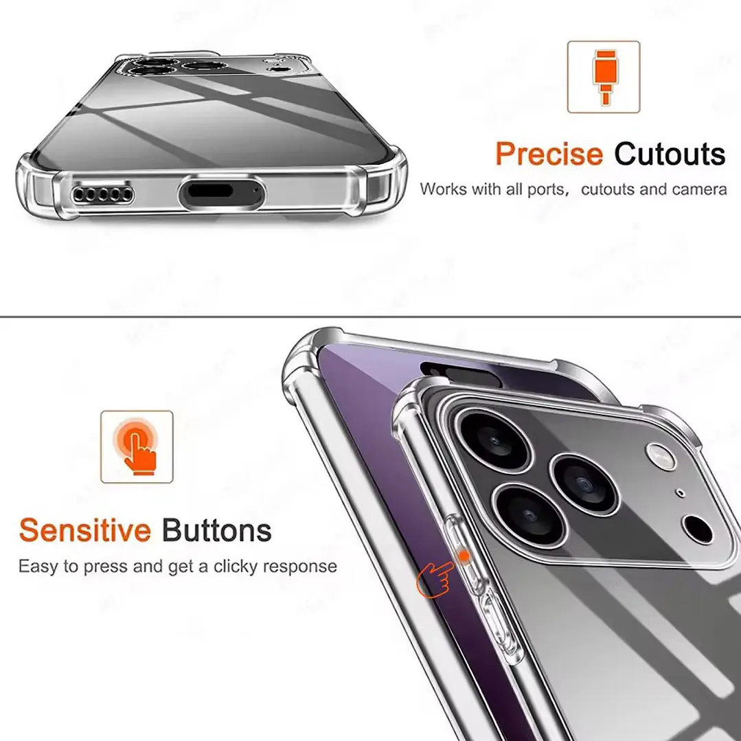 Carcasa Transparente Para iPhone 18 Pro Max/17 Pro Max 6
