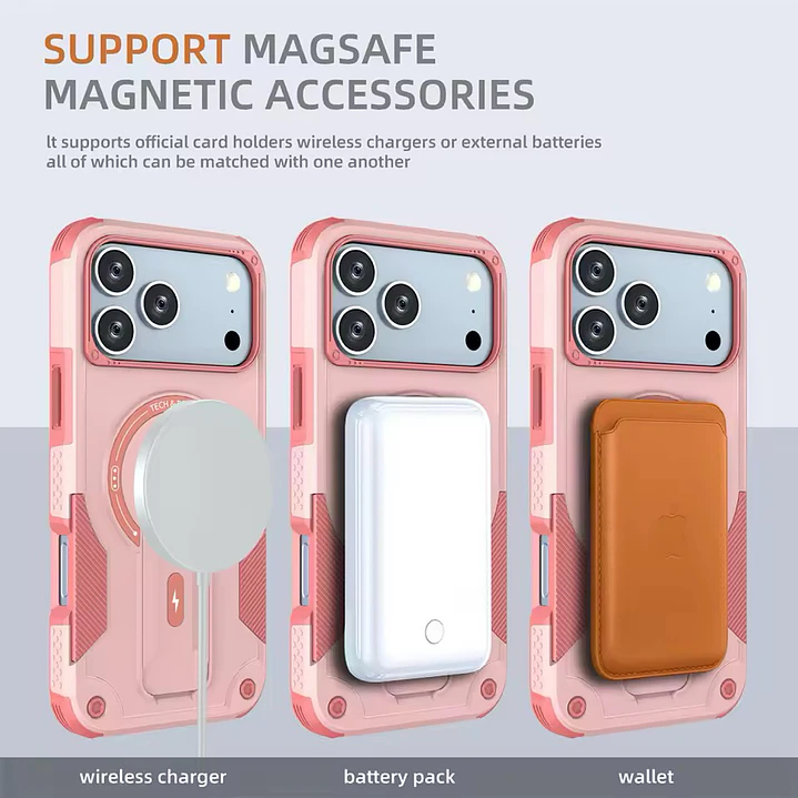 Carcasa Con Magsafe/soporte Para iPhone 18 Pro/17 Pro 20
