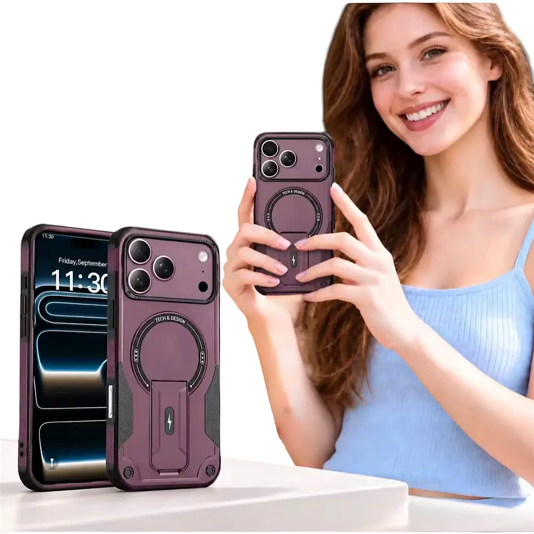 Carcasa Con Magsafe/soporte Para iPhone 18 Pro/17 Pro 6
