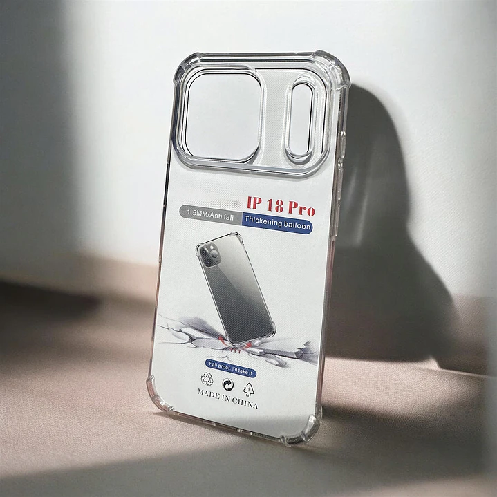 Funda Transparente Para iPhone 18 Pro + Protector Lentes 10