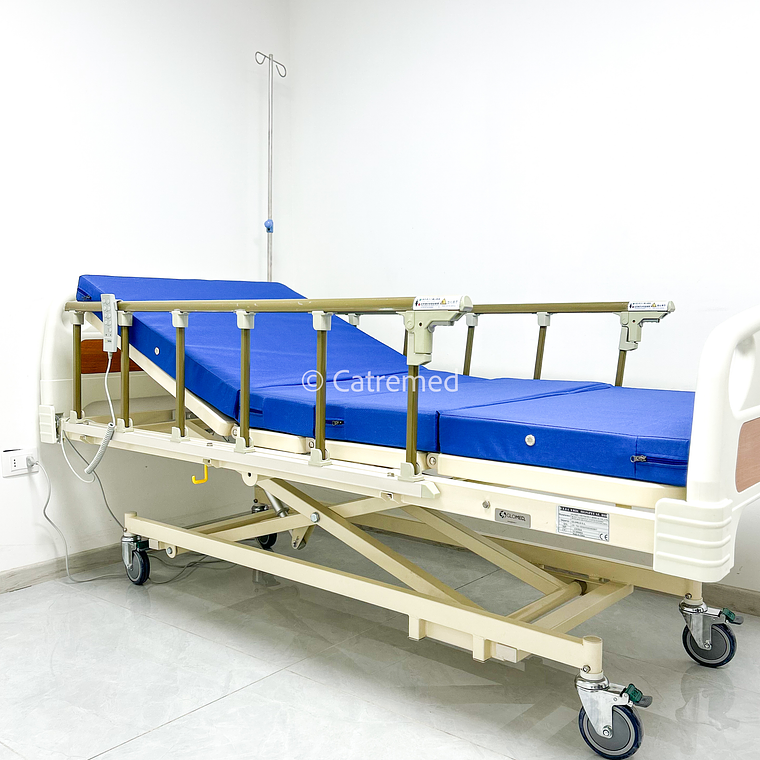 Cama Clínica Eléctrica 4 Posiciones Premium + Colchón 8cm 4