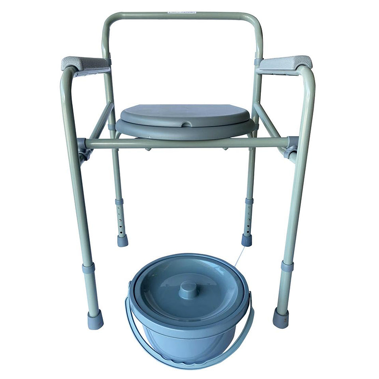 Baño WC Portatil Plegable Esmaltado Gris 3