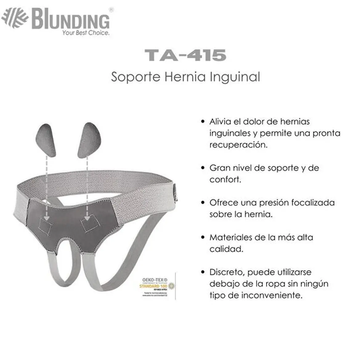 Soporte para Hernia Inguinal con Oclusores de Silicona 2
