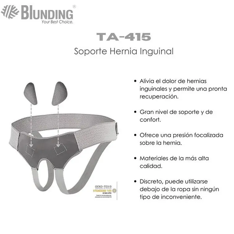 Soporte para Hernia Inguinal con Oclusores de Silicona 2