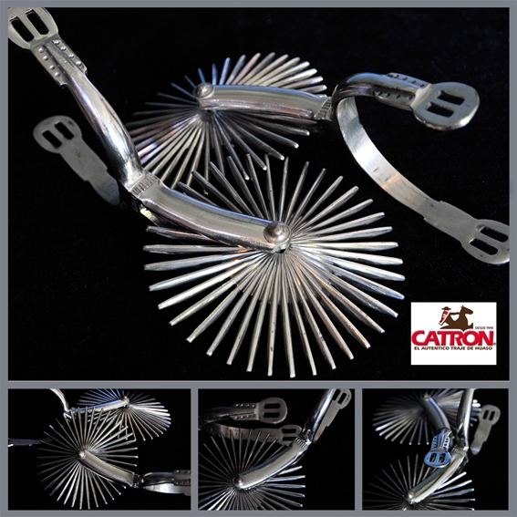 Espuela De Huaso Completa De Acero Inoxiable Catron imagen 2