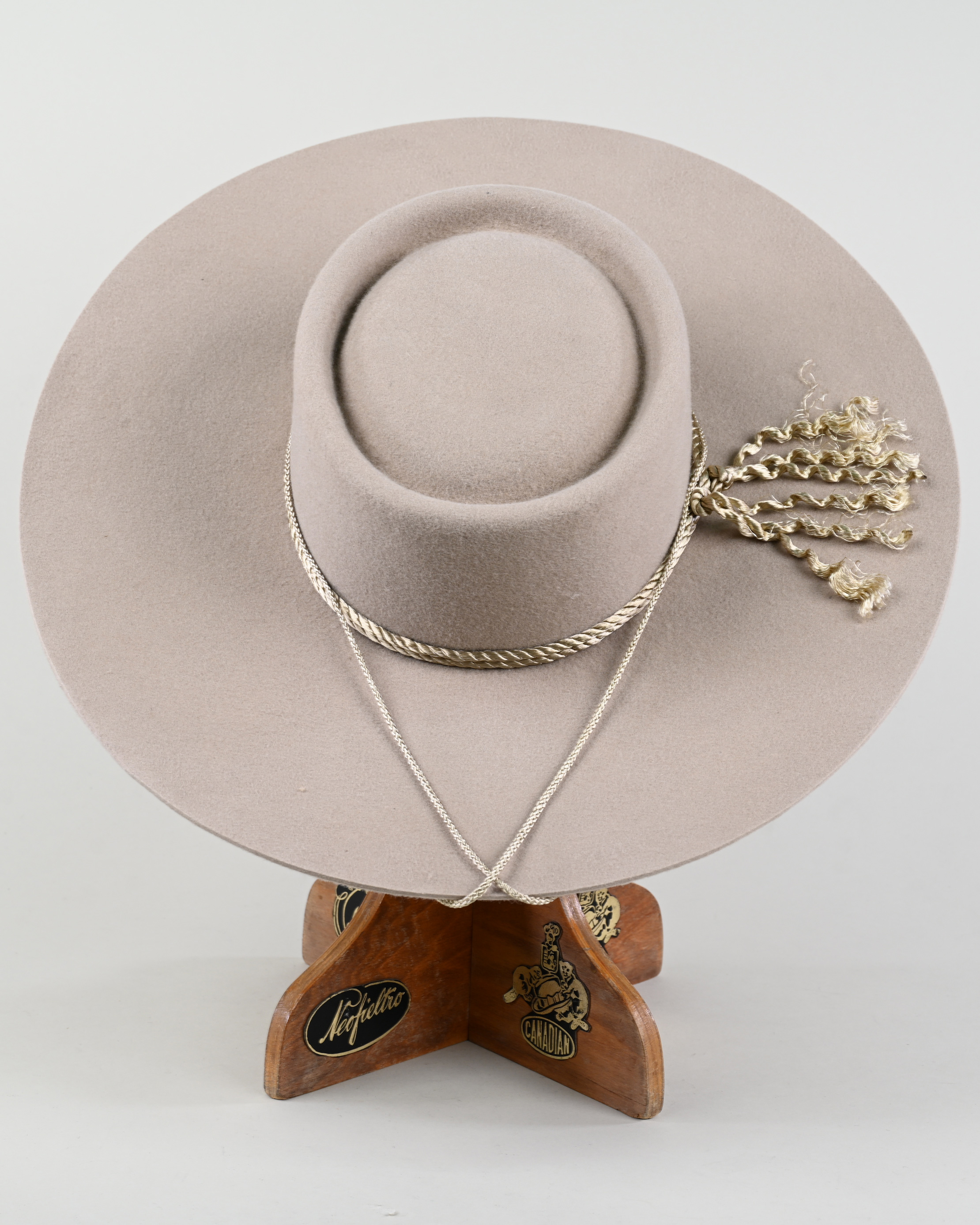 Sombrero De Huaso Paño Extra Beige Catron  imagen 2