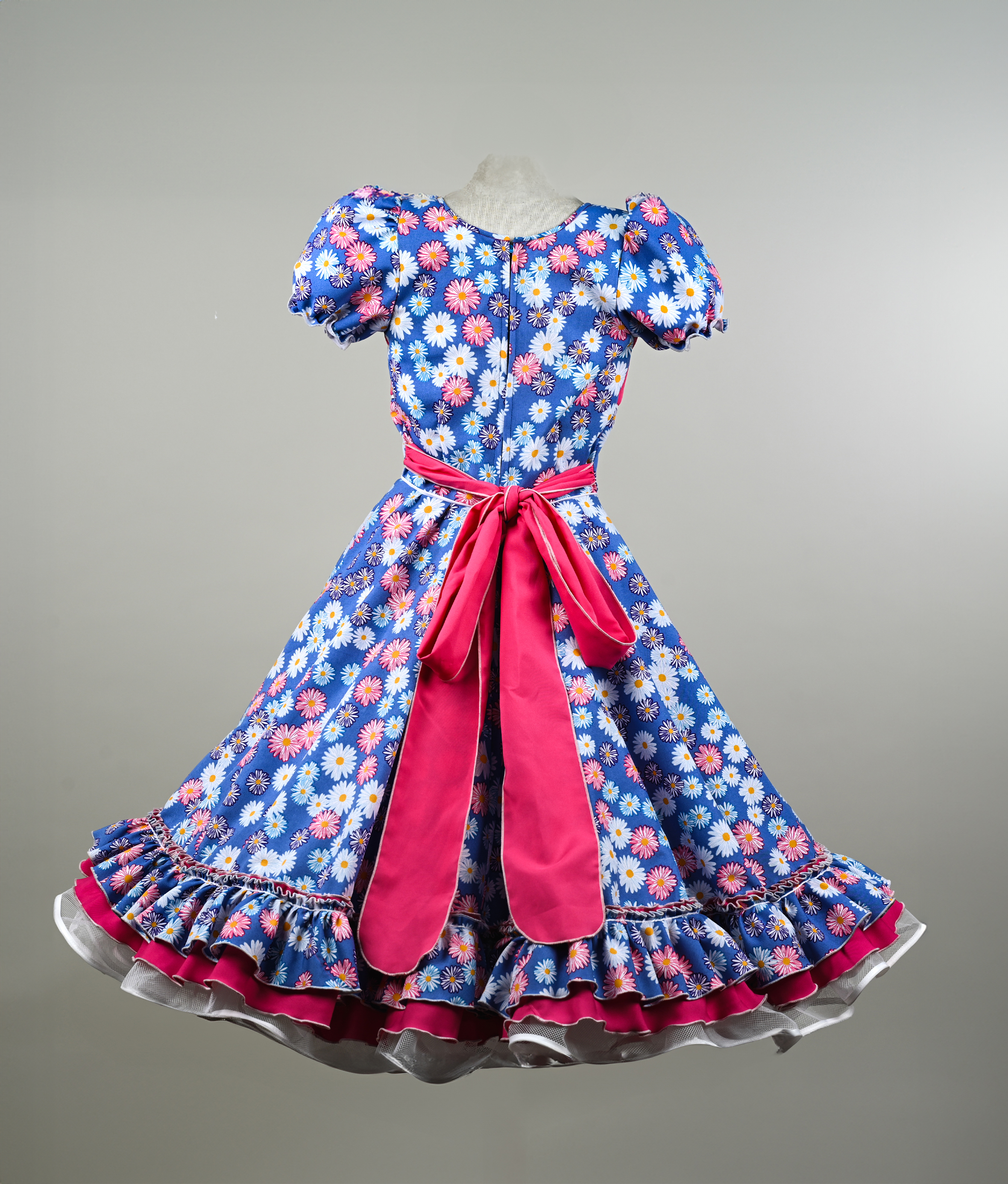 Vestido De Huasa China Flores Variadas imagen 3