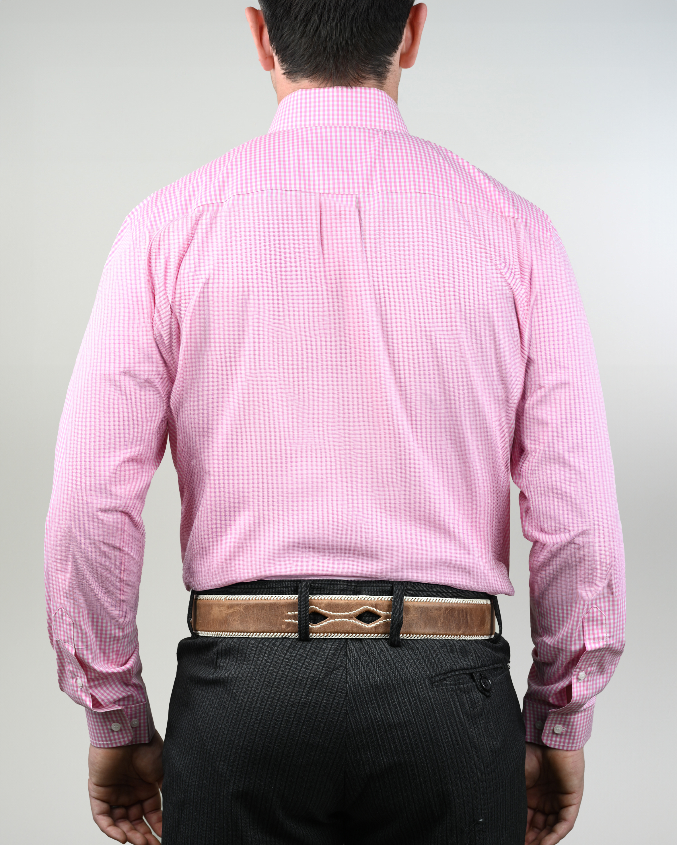 Camisa de Huaso Cuadrillé Rosada Catron imagen 2