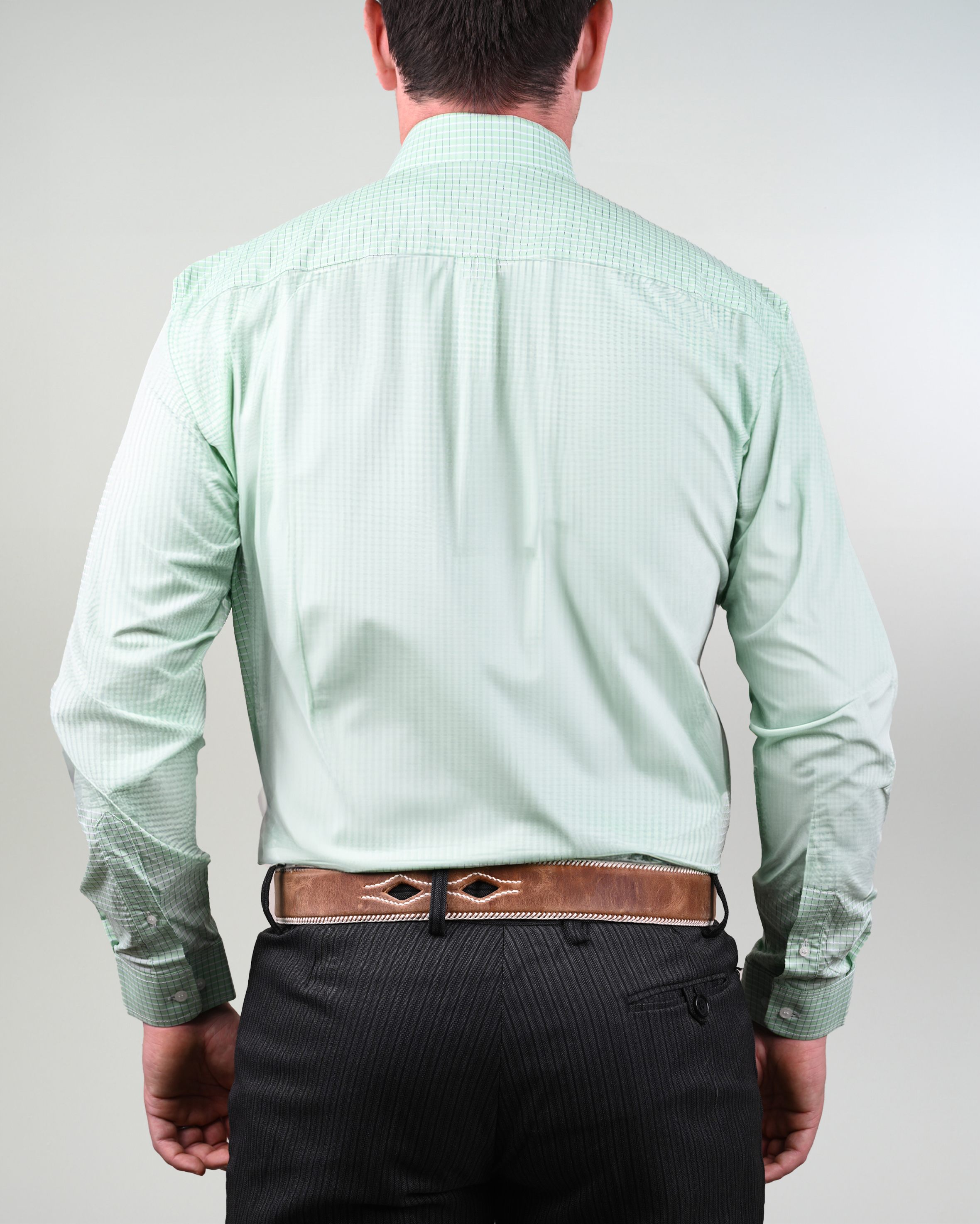 Camisa De Huaso Cuadrillé Verde Catron imagen 2