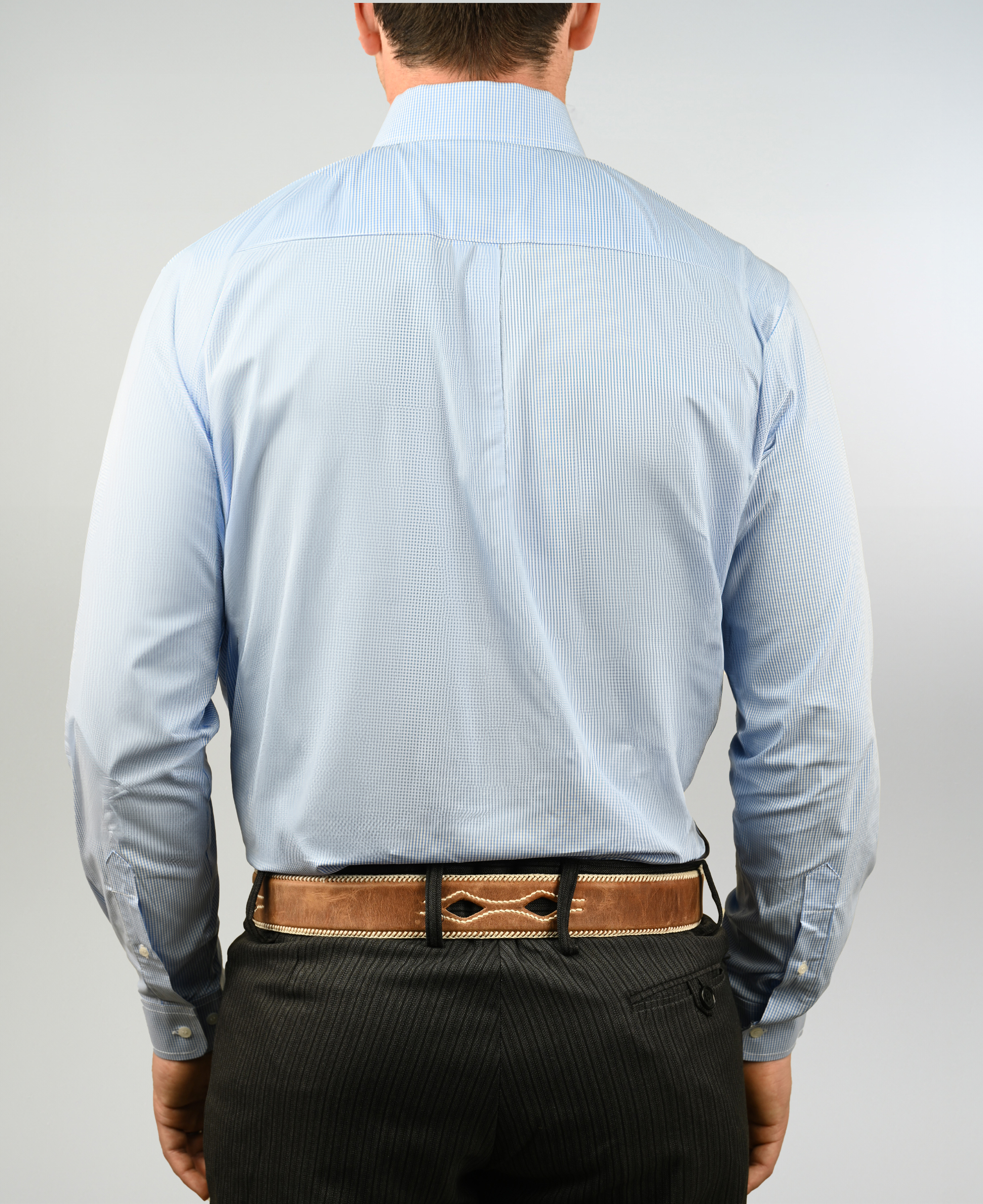 Camisa de Huaso Cuadro Pequeño Celeste Catron imagen 2