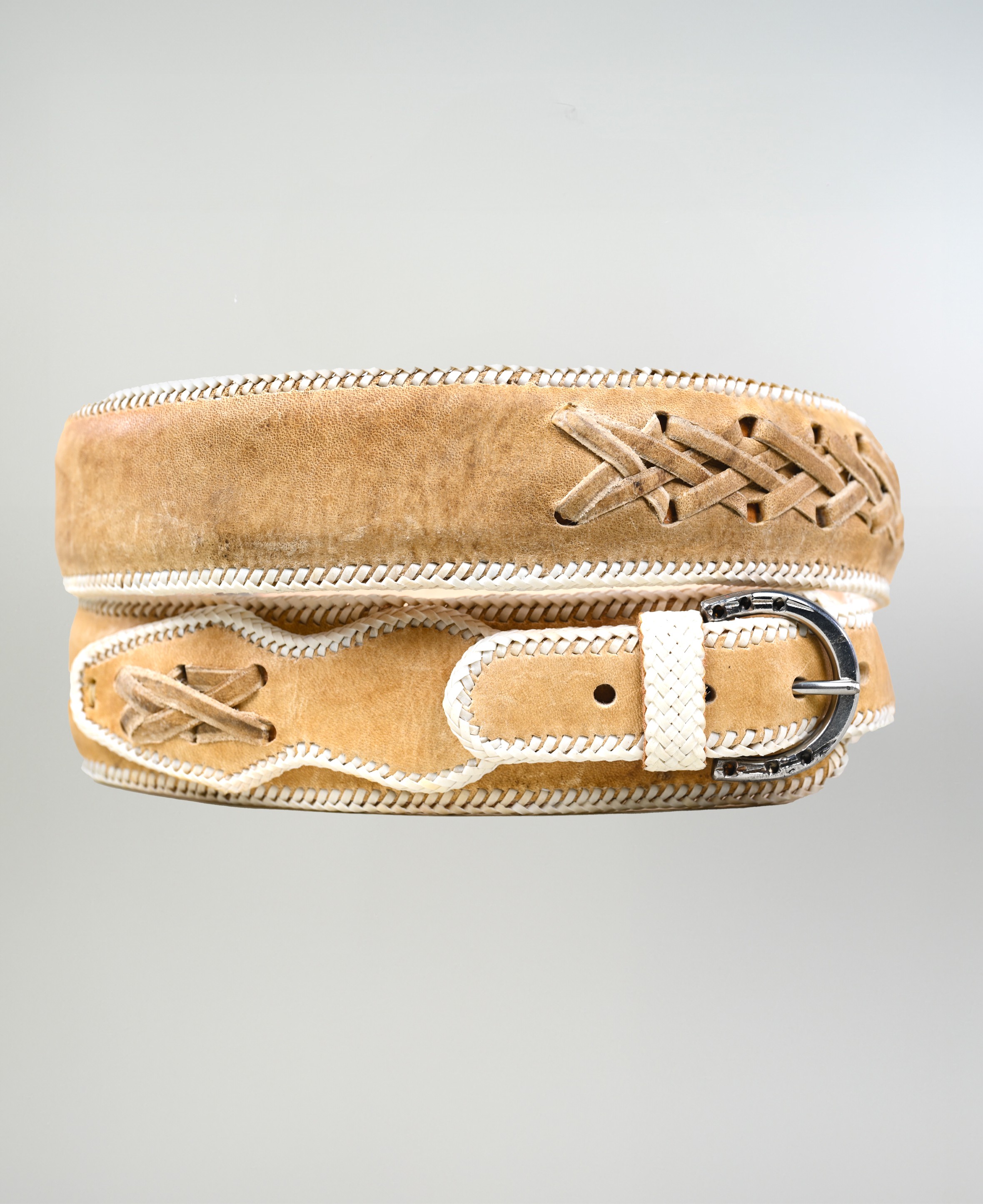 Cinturones Cuero Crudo Costura Al Centro imagen 1