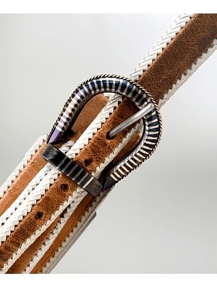 Cinturón Cuero Caballo Calado Hebilla Chapeada Catron