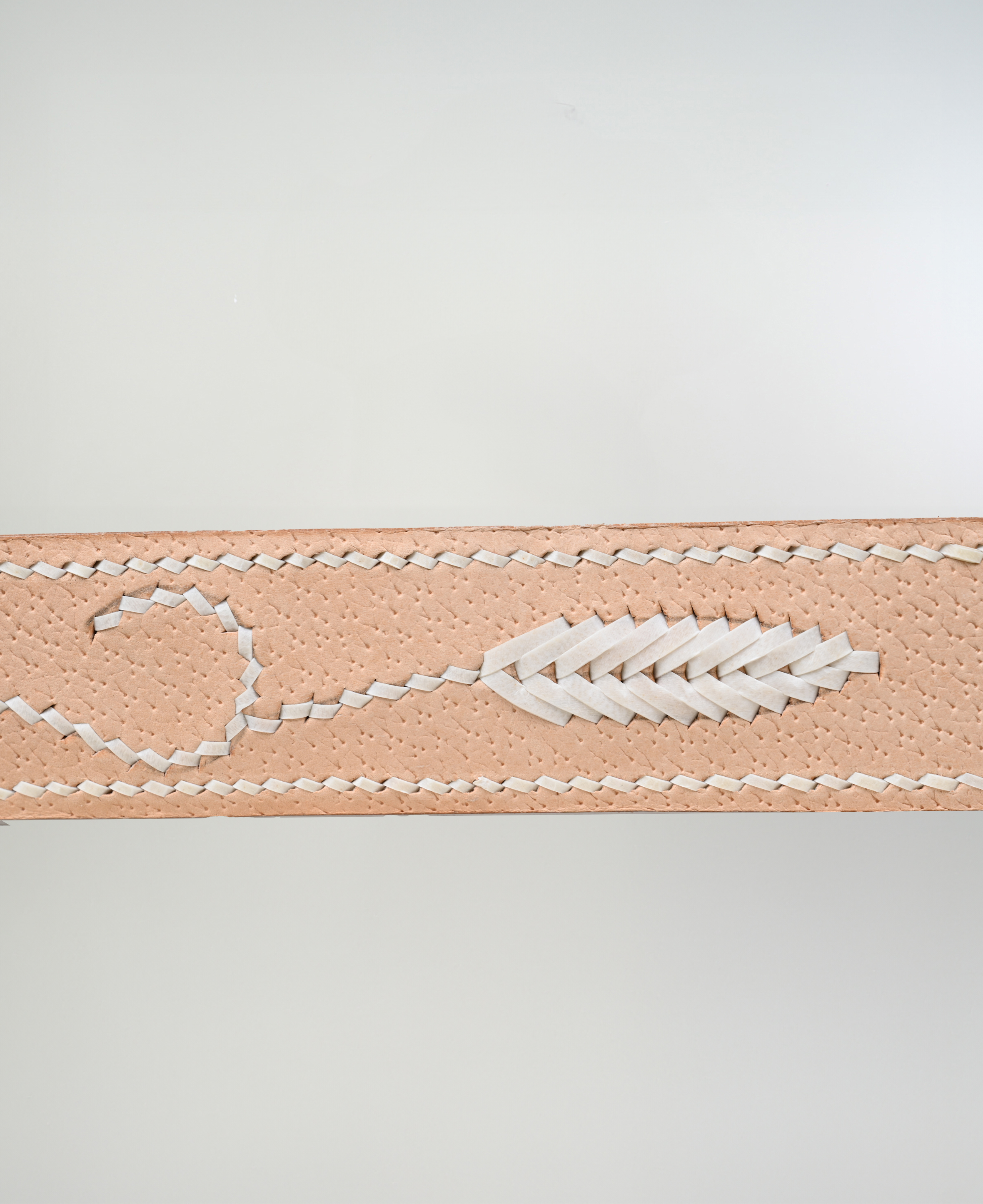 Cinturón Cuero Bayo Café Cosido A Tiento imagen 3