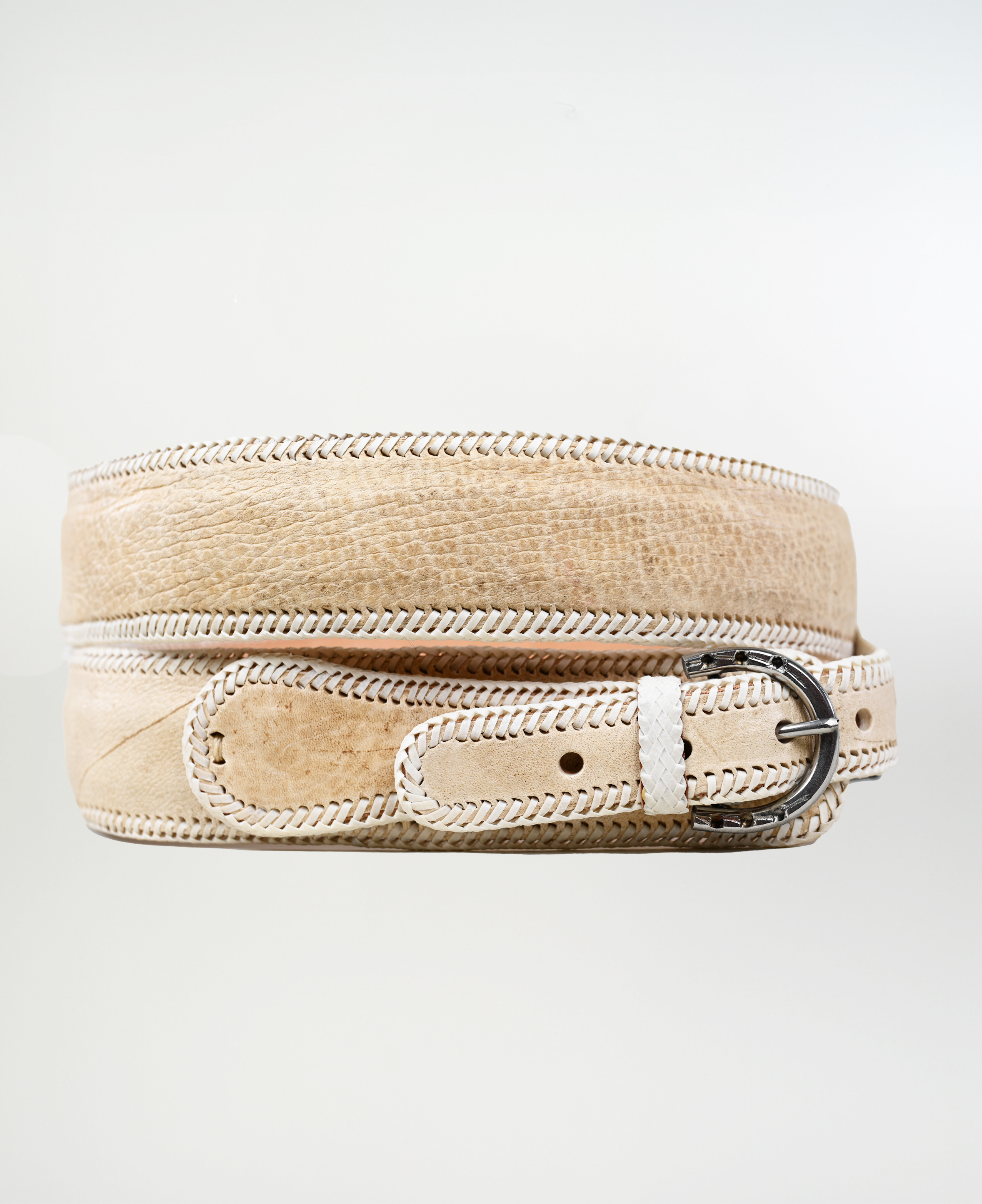 Cinturón De Huaso Cuero Crudo imagen 1