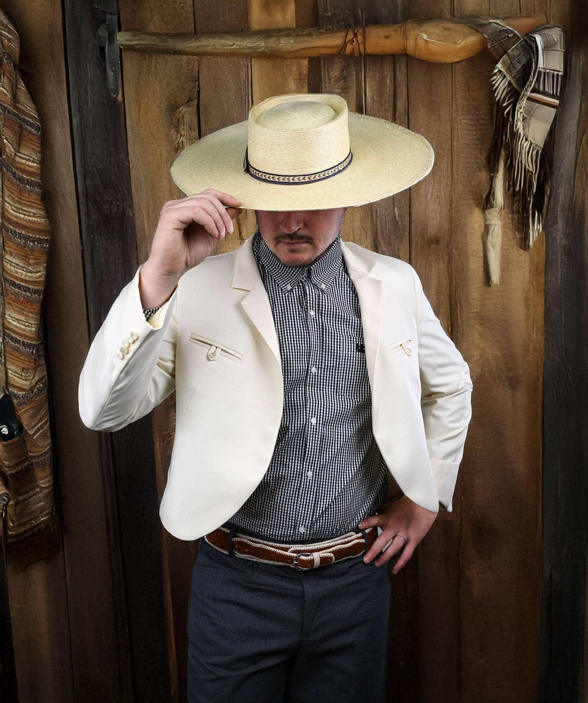 Chaqueta de Huaso Marfil Tradicional Catron imagen 2