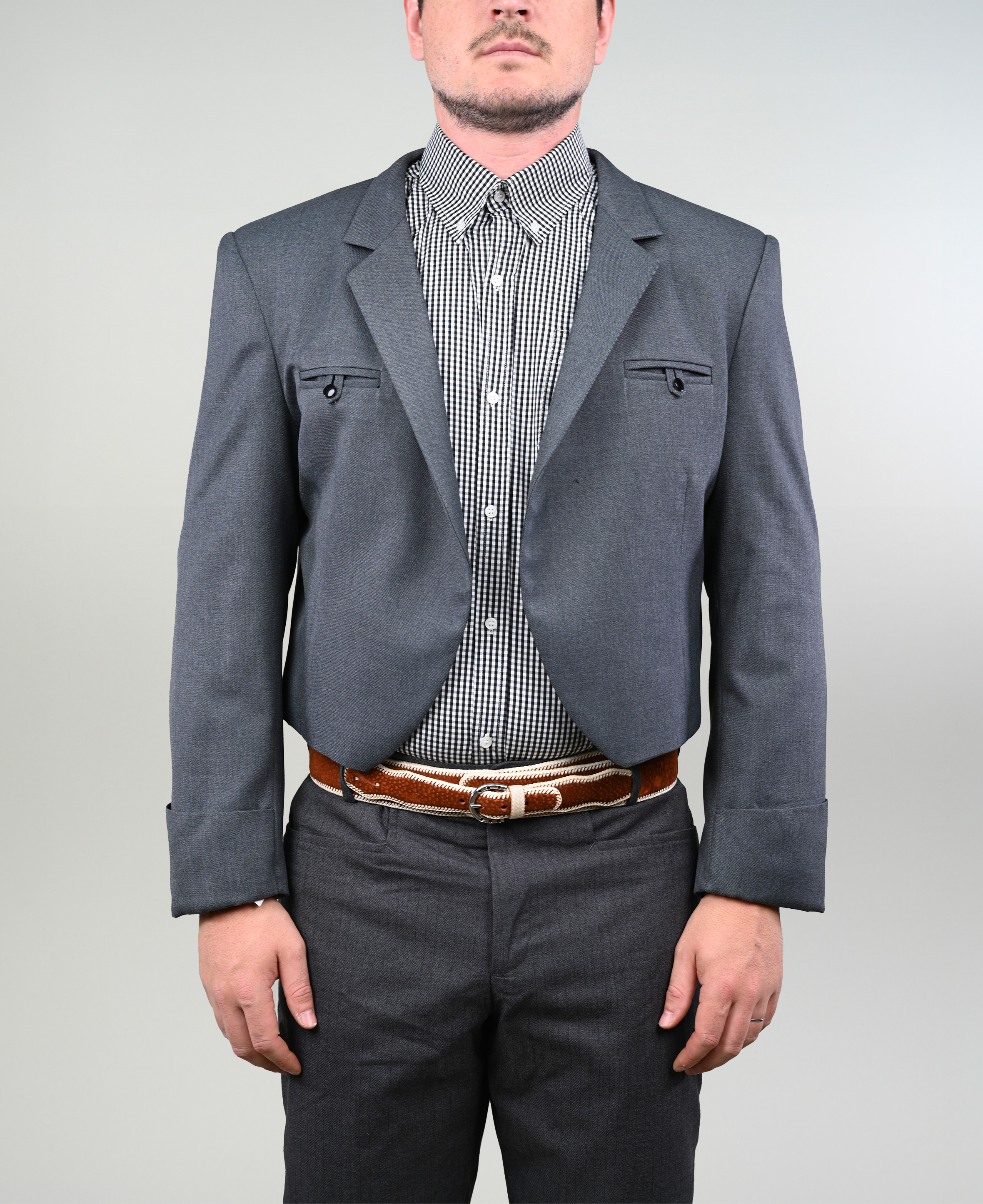 Chaqueta de Huaso Gris Tradicional Catron imagen 1